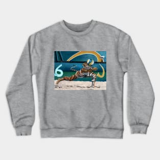 Cat Warrior Playing Volleyball Fantasy Artwork Crewneck Sweatshirt